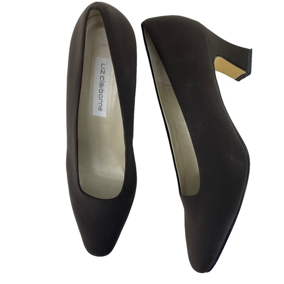 VTG Liz Claiborne Millennium Dark Brown Micro fabric heels, 9M - Picture 1 of 12